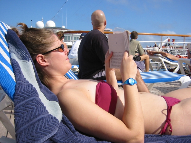 relaxing in the sun